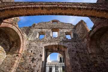 ruins of an old Spanish church in Casco Viejo Panama City