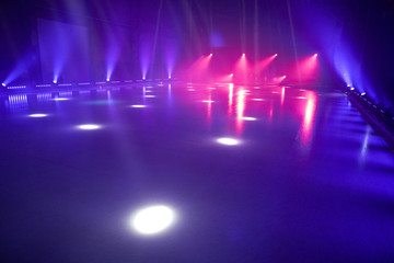ice floor with stage lights for ice dancing