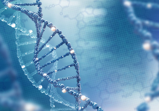 DNA helix on the colored background, scientific conceptual background