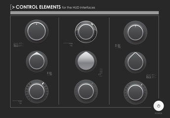 set of control elements or audio equipment for web and app