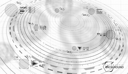 Head-up display elements for the web and app. Futuristic backgroung with user interface. Virtual graphic.