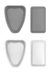 White empty plastic container for chicken. Packaging for meat