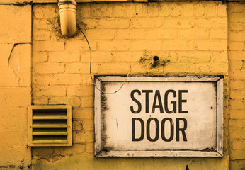 Grungy Stage Door Sign