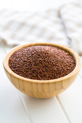 Red quinoa seeds.