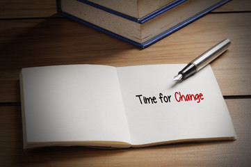 Time for Change word on book