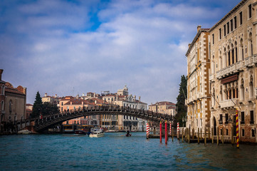 Accademia Bridge, or the Ponte dell'Accademia is one of only four bridges to span the Grand Canal in Venice, Italy.