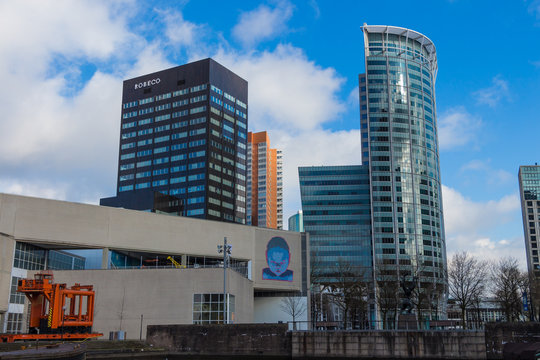  ROTTERDAM, Netherlands - APRIL 12, 2016: View from maritime museum, dedicated to naval history, it was founded in 1873.