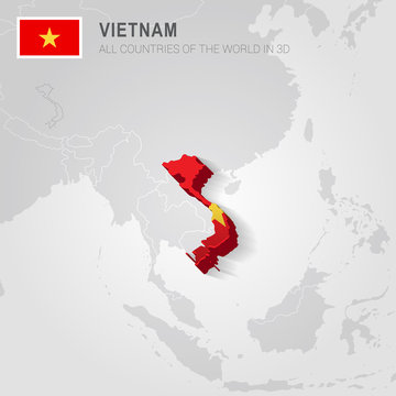Vietnam and neighboring countries. Asia administrative map.