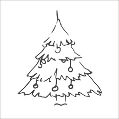 christmas tree vector scetch