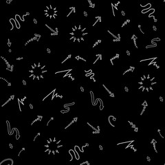 Seamless doodle ink pointer and arrow pattern