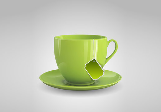 Green Teacup Illustration