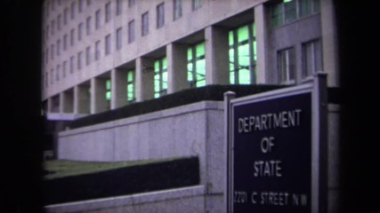 1970: large and small panes of glass line washington, d.c.'s monolithic state department building WASHINGTON DC