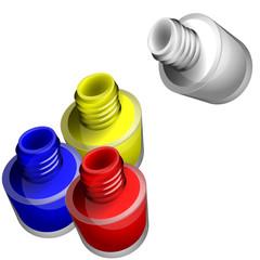 Transparent bottle of nail Polish, manicure, easy to change color.Vector illustration.