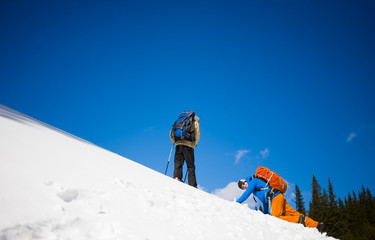 Climbers on a snow slope.