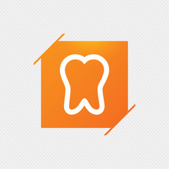 Tooth sign icon. Dental care symbol.