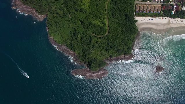 Top View of a Rock in Juquehy Beach, Sao Paulo, Brazil