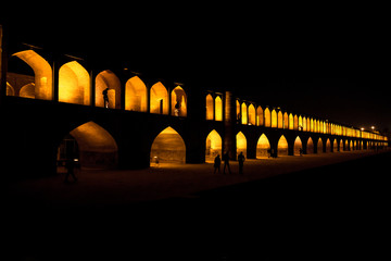 Khaju Bridge in Isfahan city in Iran