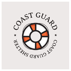 Logo vectoriel pour garde côte où association de sauvetage en mer