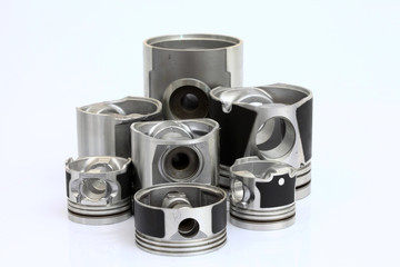 auto piston parts white background isolated