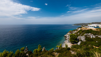 beautiful view of Loutra bay, Halkidiki, Greece