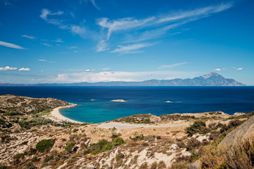 Fototapeta na wymiar Panorama of Sithonia in summer, Chalkidiki peninsula, Greece