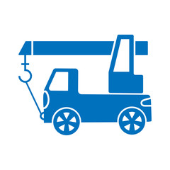 cargo crane on wheels on white background