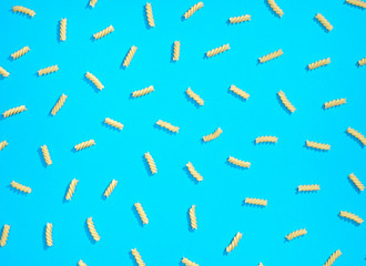 Fusilli pasta flat lay pattern