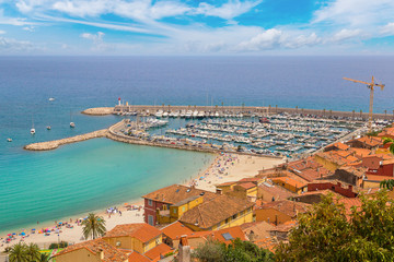 Panoramic view of Menton, France