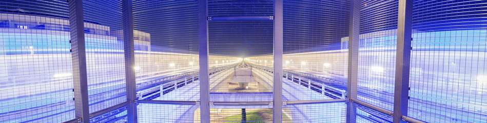 Skytrain at Night, Brescia, Italy