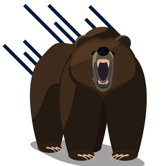 Grizzly bear flat simple object eps10