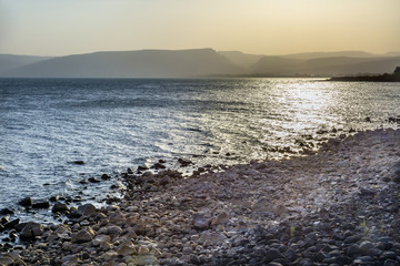 Sea of Galilee Capernum from Saint Peter's House Israel