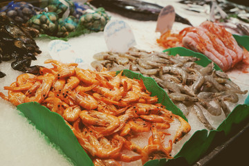 Fresh seafood at market