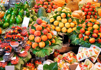 Assortment of fruits at market