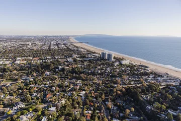 Rolgordijnen Santa Monica California Aerial View © trekandphoto