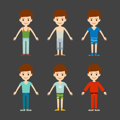 Beautiful vector cartoon fashion boy.