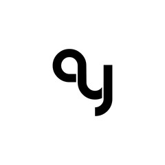 Initial Letter GY AY Rounded Lowercase Logo