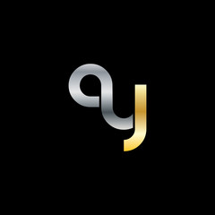 Initial Letter GY AY Rounded Lowercase Logo
