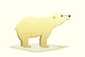 Polar white bear vector cartoon arctic animal.