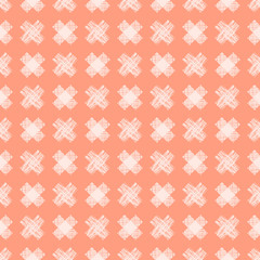 Seamless vector geometrical pattern. Endless background with hand drawn blue and red cross. Pattern for wrapping, cover, background, surface print