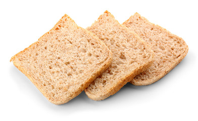 Sliced fresh bread isolated on white