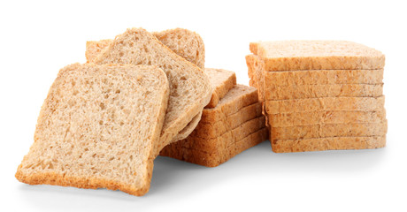 Sliced fresh bread isolated on white