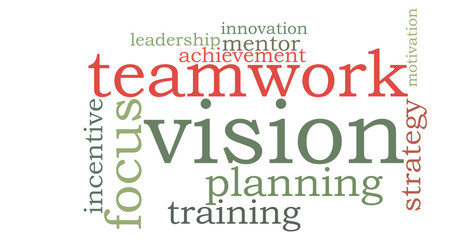 Vision teamwork word cloud