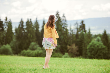 Beautiful Young Woman Outdoors. Enjoy Nature.