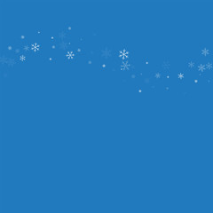 Sparse snowfall. Top wave on blue background. Vector illustration.