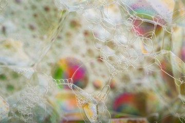 Close up of soap air bubbles