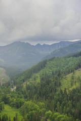 Obraz premium View of Tatra Mountains from hiking trail. Poland.