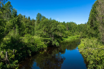 Beautiful views of the river in Karelia