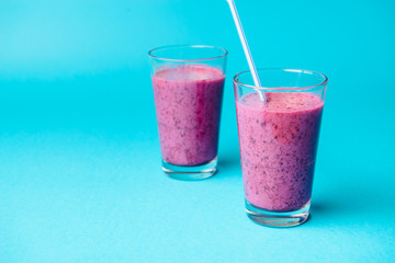 Blueberry smoothie with fresh berries