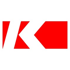 K letter vector logo with red color (sign, symbol, icon, design element)