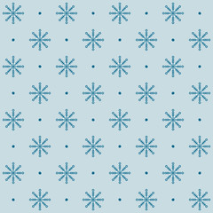 Dotted snowflake pattern. Seamless vector winter background